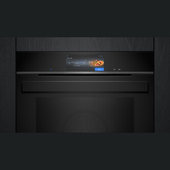 Furrë e integruar Siemens iQ700 me avull HS958GED1, 60 x 60 cm e zezë, inox, 71 l