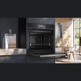 Furrë me integruar Siemens HB978GMB1 iQ700, 60 x 60 cm e zezë, inox, 71 l, A+, vetëpastruese pirolitike