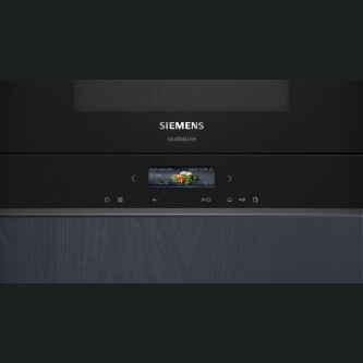 Furrë me mikrovalë të integruar Siemens BF922R1B1 e zezë,  inox, 21 l