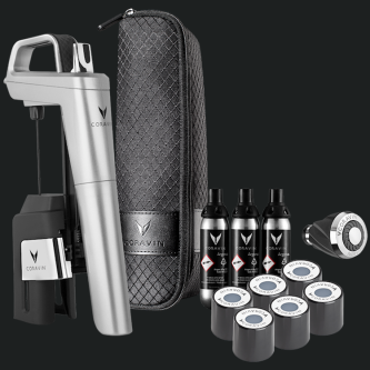 Set i sistemit të ruajtjes së verërave Coravin Timeless Six+, Argjend