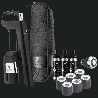 Set i sistemit të ruajtjes së verës Coravin Timeless Six+, Piano e zezë