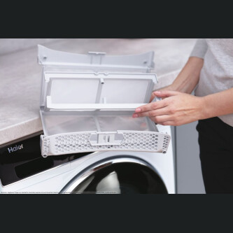 Tharëse rrobash Haier HD80-A2939-S, e pavarur, 8 kg, pompë nxehtësie, klasi A++, e bardhë