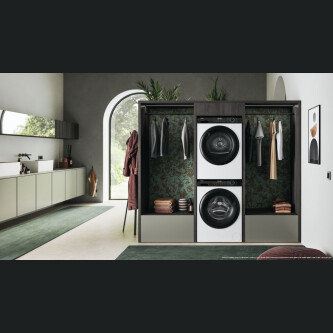 Tharëse rrobash Haier HD80-A2939-S, e pavarur, 8 kg, pompë nxehtësie, klasi A++, e bardhë