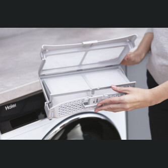 Tharëse rrobash Haier HD90-A3Q979U1-S, Haier I-Pro Series 7 Plus Independent, 9 kg, Inverter i pompës së nxehtësisë, Klasa A+++, E bardhë