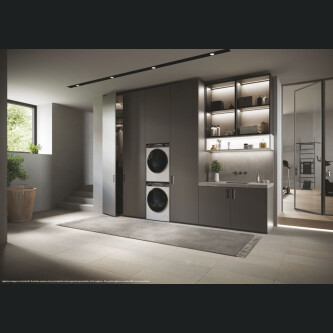 Tharëse rrobash Haier HD90-A3Q979U1-S, Haier I-Pro Series 7 Plus Independent, 9 kg, Inverter i pompës së nxehtësisë, Klasa A+++, E bardhë