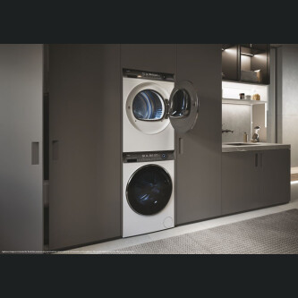 Tharëse rrobash Haier HD90-A3Q979U1-S, Haier I-Pro Series 7 Plus Independent, 9 kg, Inverter i pompës së nxehtësisë, Klasa A+++, E bardhë