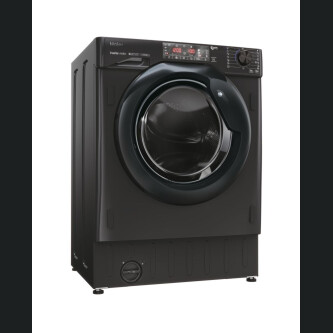 Lavatriçe e integruar Haier HWQ90B416FWBB-S, 9 kg, 1600 rpm, motor inverter BPM, Klasi A, E zezë me shkëlqim, 15+1 programe, L x H x L (cm) 60x53x82