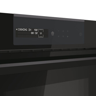 Furrë kompakte e integruar Haier HWO45NM6SXB1, avulli I-Message Compact Series 6 Steam, 34 litra, Klasa A++, E zezë