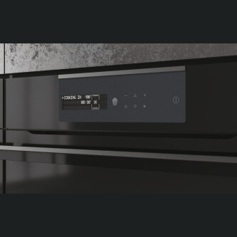 Furrë kompakte e integruar Haier HWO45NM6SXB1, avulli I-Message Compact Series 6 Steam, 34 litra, Klasa A++, E zezë