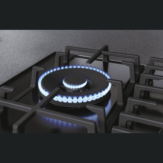 Pllakë me gaz Haier HAVG7WL4HB, 5 zona, E zezë, Gas On Glass Seria 6, 75 cm