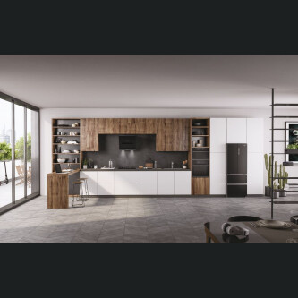 Pllakë me gaz Haier HAVG7WL4HB, 5 zona, E zezë, Gas On Glass Seria 6, 75 cm