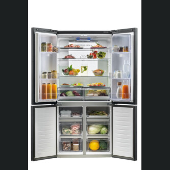 Ftohes me shumë dyer 90 Haier HTF-610DSN7 Seria 7 i pavarur, 4 dyer, pa ngricë, ndriçim LED, Klasa F, E zezë simbolike, L x H x I (mm) 908x750x1900