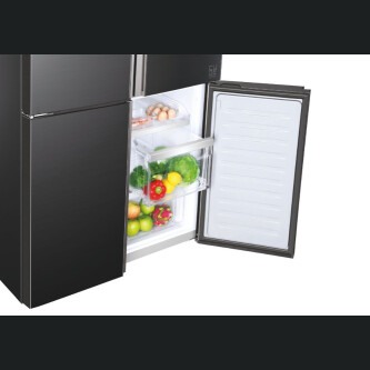 Ftohes me shumë dyer 90 Haier HTF-610DSN7 Seria 7 i pavarur, 4 dyer, pa ngricë, ndriçim LED, Klasa F, E zezë simbolike, L x H x I (mm) 908x750x1900