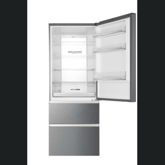 Frigorifer Haier A3FE743CPJ, 3D 70 Seria 3 I pavarur, 3 dyer, Pa ngrica, Ndriçim LED, Klasi E, Platinum Inox, L x H x I (mm) 700x675x1906