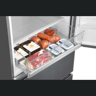 Frigorifer Haier A3FE743CPJ, 3D 70 Seria 3 I pavarur, 3 dyer, Pa ngrica, Ndriçim LED, Klasi E, Platinum Inox, L x H x I (mm) 700x675x1906