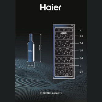 Ftohës i verës Wine Bank Seria 50 e pavarur, 1 zonë, 84 shishe, ndriçim LED, Klasa G, L x H x I (mm) 497x585x1270