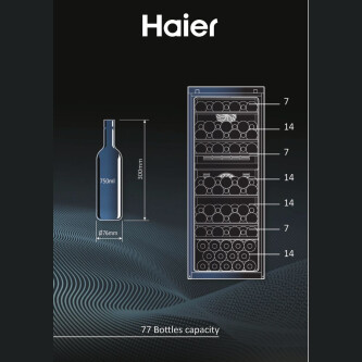 Ftohës i verës Wine Bank Seria 50, i pavarur, 2 zona, 77 shishe, ndriçim LED, Klasa G, L x H x I (mm) 497x585x1270