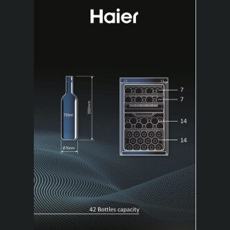 Ftohës i verës Wine Bank Seria 50, i pavarur, 2 zona, 42 shishe, ndriçim LED, klasi G, L x H x I (mm) 497x585x820