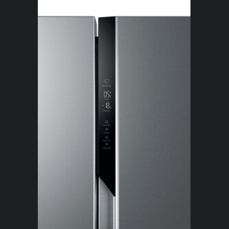 Krah për krah Haier HSR3918ENPG SBS 90 Seria 3 në këmbë, pa ngricë, ndriçim LED, klasi E, argjend i butë, L x H x I (mm) 908x647x1775