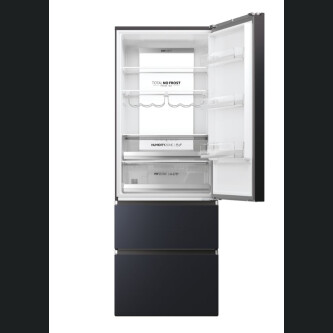 Frigorifer Haier HTW7720ENMB, 3D 70 Seria 7 i pavarur, 3 dyer, Pa ngricë, ndriçim LED, Klasa E, E zezë, L x H x I (mm) 700x675x2006