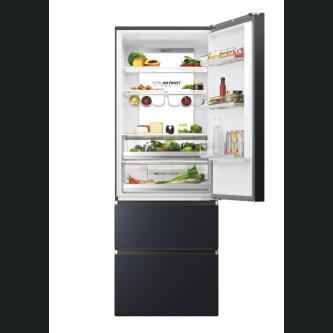 Frigorifer Haier HTW7720ENMB, 3D 70 Seria 7 i pavarur, 3 dyer, Pa ngricë, ndriçim LED, Klasa E, E zezë, L x H x I (mm) 700x675x2006