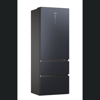 Frigorifer Haier HTW7720ENMB, 3D 70 Seria 7 i pavarur, 3 dyer, Pa ngricë, ndriçim LED, Klasa E, E zezë, L x H x I (mm) 700x675x2006