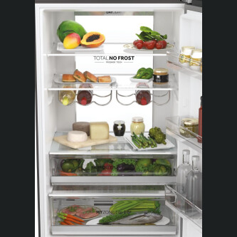 Frigorifer Haier HTW7720ENMB, 3D 70 Seria 7 i pavarur, 3 dyer, Pa ngricë, ndriçim LED, Klasa E, E zezë, L x H x I (mm) 700x675x2006