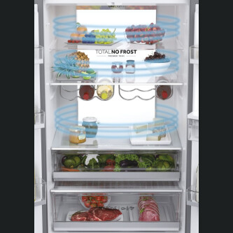 Frigorifer me shumë dyer Haier HFW7720ENMB FD 70 Seria 7, 4 dyer, Pa ngricë, ndriçim LED, Klasi E, E zezë, L x H x I (mm) 700x675x2006