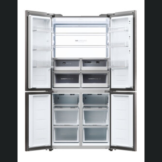 Krah për krah Haier HCW9919FSGB Seria 9 e pavarur, me 4 dyer, pa ngricë, ndriçim LED, klasi F, i zi, L x H x I (mm) 905x697x1900