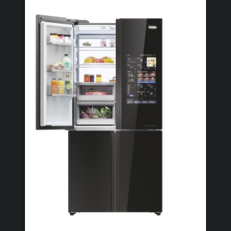 Krah për krah Haier HCW9919FSGB Seria 9 e pavarur, me 4 dyer, pa ngricë, ndriçim LED, klasi F, i zi, L x H x I (mm) 905x697x1900
