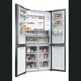 Krah për krah Haier HCW9919FSGB Seria 9 e pavarur, me 4 dyer, pa ngricë, ndriçim LED, klasi F, i zi, L x H x I (mm) 905x697x1900