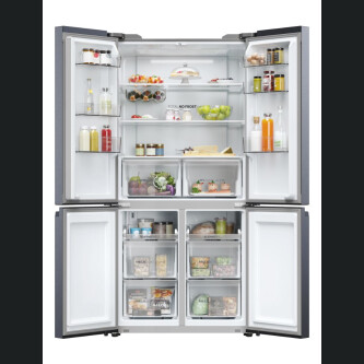 Ftohes me shumë dyer 90 Haier HCR5919ENMB Seria 5 e pavarur, 4 dyer, pa ngricë, ndriçim LED, klasi E, e zezë e krehur, L x H x I (mm) 908x648x1900