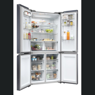 Ftohes me shumë dyer 90 Haier HCR5919ENMB Seria 5 e pavarur, 4 dyer, pa ngricë, ndriçim LED, klasi E, e zezë e krehur, L x H x I (mm) 908x648x1900