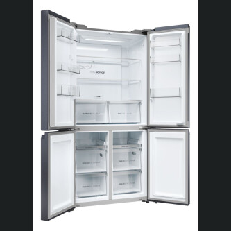 Ftohes me shumë dyer 90 Haier HCR5919ENMB Seria 5 e pavarur, 4 dyer, pa ngricë, ndriçim LED, klasi E, e zezë e krehur, L x H x I (mm) 908x648x1900