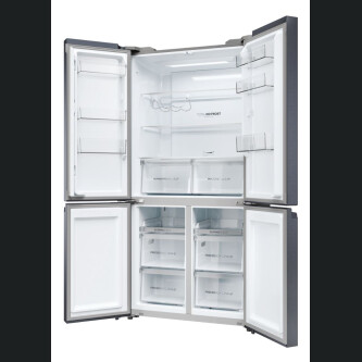 Ftohes me shumë dyer 90 Haier HCR5919ENMB Seria 5 e pavarur, 4 dyer, pa ngricë, ndriçim LED, klasi E, e zezë e krehur, L x H x I (mm) 908x648x1900