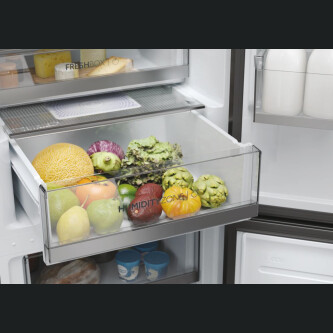 Frigorifer Haier HDW5620CNPD, 2D 60 Seria 5 i pavarur, 2 dyer, Pa ngricë, ndriçim LED, Klasi C, Argjend, L x H x I (mm) 595x658x2000