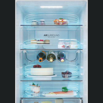 Frigorifer Haier HDW5620CNPD, 2D 60 Seria 5 i pavarur, 2 dyer, Pa ngricë, ndriçim LED, Klasi C, Argjend, L x H x I (mm) 595x658x2000