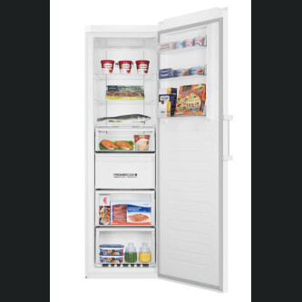 Ngrirës i drejtë Haier H3F-320WTAAU1 Instaswitch i pavarur, Totali pa ngrirje, 330 L, 4 sirtarë, butona me prekje të buta ControlVision plus informacion LED, Klasa D, L x H x I (mm) 595x675x1905