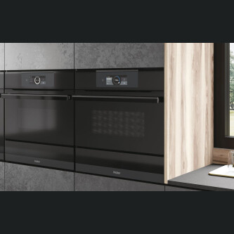 Furrë e kombinuar e integruar me mikrovalë Haier HWO45NB6T0B1, I-Touch Compact Series 6, Microvale - Combi, 34 litra, E zezë