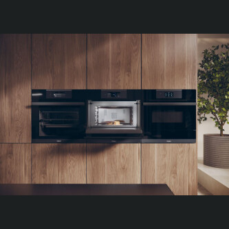 Furrë e kombinuar e integruar me mikrovalë Haier HWO45NB6T0B1, I-Touch Compact Series 6, Microvale - Combi, 34 litra, E zezë