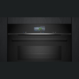Furrë e integruar iQ700 me funksion mikrovalë Siemens HM776GKB1, 60 x 60 cm e zezë,  inox, 67 litra