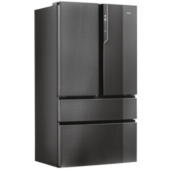 Frigorifer Haier HB26FSNAAA FD 100 Seria 7 me shumë dyer, 4 dyer, pa ngricë, ndriçim LED, klasi E, ikonik i zi, L x H x I (mm) 1005x760x1900