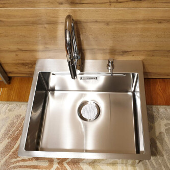 Lavaman kuzhine  inox CookingAid LUX STEP 57 + Bonus: kundrejt grirës ABS i kthyeshëm në kulluesin e enëve + valvula automatike kullimi + aksesorët e montimit