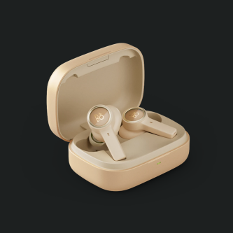 Kufje pa tel Bang & Olufsen Beoplay EX në vesh, anulim adaptiv i zhurmës, ton Gold
