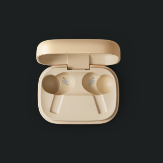 Kufje pa tel Bang & Olufsen Beoplay EX në vesh, anulim adaptiv i zhurmës, ton Gold