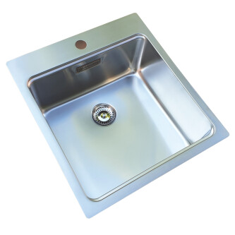 Lavaman kuzhine CookingAid UNA 46  inox + Bonus: Kundër grirës ABS i kthyeshëm në kullues enësh + aksesorë montimi