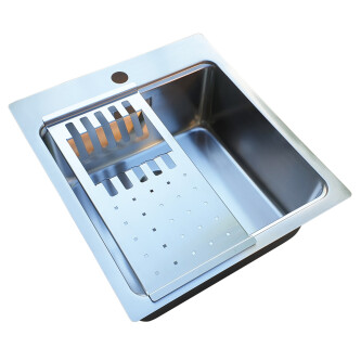 Lavaman kuzhine CookingAid UNA 46  inox + Bonus: Kundër grirës ABS i kthyeshëm në kullues enësh + aksesorë montimi