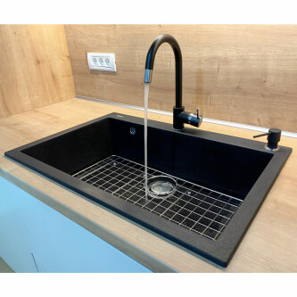 Lavaman kuzhine graniti CookingAid Cube ON7610 E zezë / E zezë kuarc metalik + aksesorë montimi