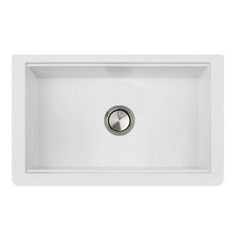 Lavaman i kthyeshëm kuzhine graniti CookingAid Lux ​​· LX8410 Përparëse e shtëpisë në fermë White / Polar White + aksesorë instalimi