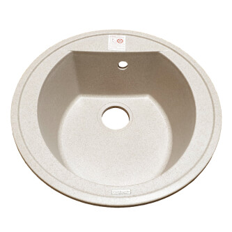 Lavaman kuzhine graniti i rrumbullakët CookingAid Naiky NK5110 Beige pigmentuar / Avena + aksesorë instalimi
